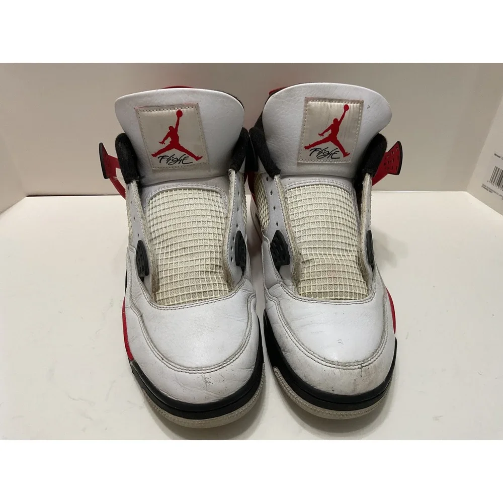 Air Jordan 4 Retro Red Cement White Fire Red Black DH6927-161 Mens 11.5 No Laces